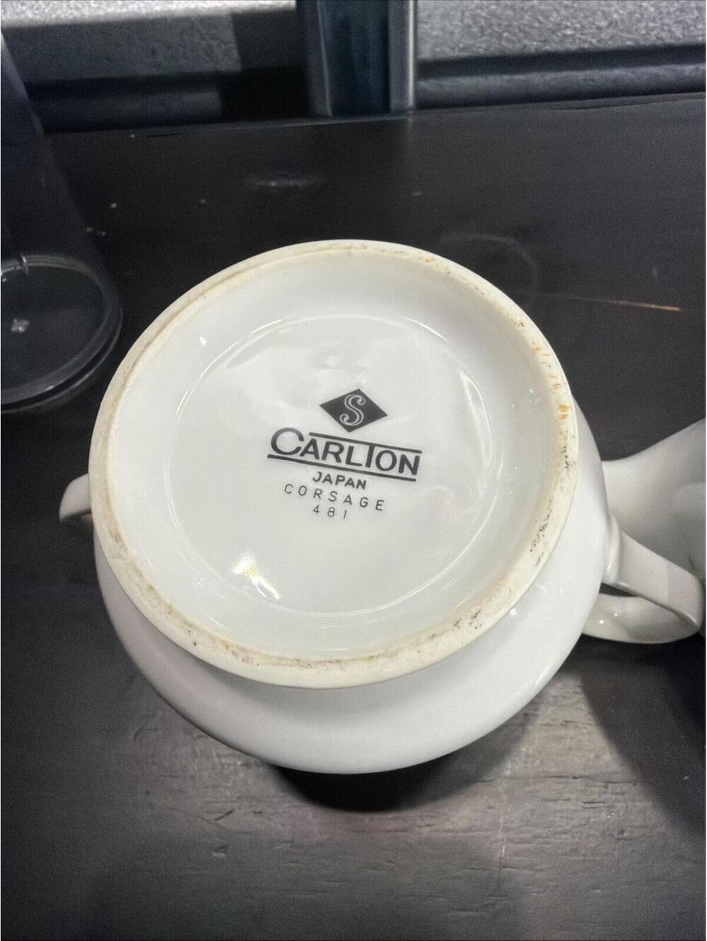 Set Of 2 Vintage Carlton Corsage 481 Cream & Sugar bowl * - Picture 8 of 10
